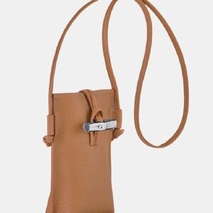 Longchamp Roseau leather phone case